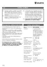 Preview for 138 page of Würth 071553165 Translation Of The Original Operating Instructions