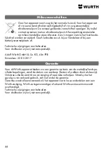 Preview for 44 page of Würth 0827 809 119 Translation Of The Original Operating Instructions