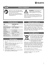 Preview for 3 page of Würth 0827 940 101 Operating Instructions Manual