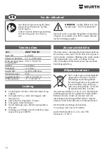 Preview for 10 page of Würth 0827 940 101 Operating Instructions Manual