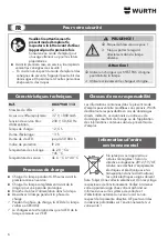 Предварительный просмотр 6 страницы Würth 0827 940 112 Operating Instructions Manual