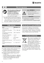 Предварительный просмотр 8 страницы Würth 0827 940 112 Operating Instructions Manual