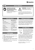 Preview for 3 page of Würth 0827 940 114 Translation Of The Original Operating Instructions