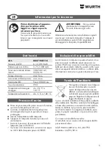 Preview for 5 page of Würth 0827 940 114 Translation Of The Original Operating Instructions