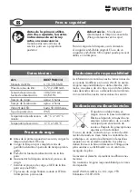 Preview for 7 page of Würth 0827 940 114 Translation Of The Original Operating Instructions