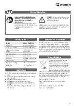 Preview for 15 page of Würth 0827 940 114 Translation Of The Original Operating Instructions