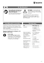 Предварительный просмотр 17 страницы Würth 0827 940 115 Translation Of The Original Operating Instructions