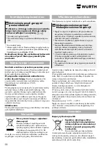 Предварительный просмотр 52 страницы Würth 0827 940 130 Translation Of The Original Operating Instructions