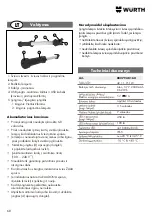 Preview for 68 page of Würth 0827 940 16X Translation Of The Original Operating Instructions