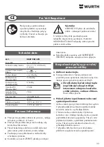 Preview for 33 page of Würth 0827 940 370 Translation Of The Original Operating Instructions