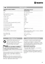 Preview for 59 page of Würth 0827 981 501 Translation Of The Original Operating Instructions