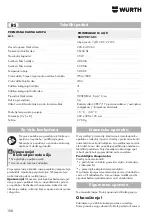 Preview for 108 page of Würth 0827 981 501 Translation Of The Original Operating Instructions