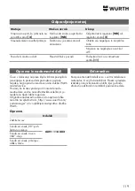 Preview for 119 page of Würth 0891 110 500 Translation Of The Original Operating Instructions