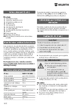 Preview for 140 page of Würth 0891 110 500 Translation Of The Original Operating Instructions