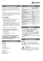 Preview for 68 page of Würth 0891 385 008 Translation Of The Original Operating Instructions