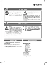 Предварительный просмотр 8 страницы Würth 0891 385 020 Translation Of The Original Operating Instructions