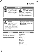 Предварительный просмотр 36 страницы Würth 0891 385 020 Translation Of The Original Operating Instructions