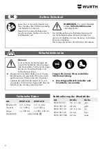 Предварительный просмотр 6 страницы Würth 0949 610 Translation Of The Original Operating Instructions