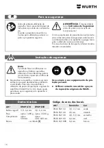 Предварительный просмотр 16 страницы Würth 0949 610 Translation Of The Original Operating Instructions