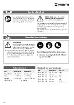 Предварительный просмотр 20 страницы Würth 0949 610 Translation Of The Original Operating Instructions