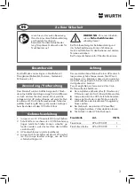 Preview for 3 page of Würth 0964 764 009 Translation Of The Original Operating Instructions