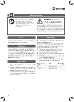 Preview for 4 page of Würth 0964 764 009 Translation Of The Original Operating Instructions