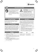 Preview for 5 page of Würth 0964 764 009 Translation Of The Original Operating Instructions