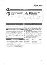 Preview for 13 page of Würth 0964 764 009 Translation Of The Original Operating Instructions