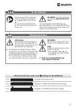 Preview for 27 page of Würth 0981 180 701 Translation Of The Original Operating Instructions