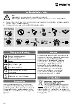 Предварительный просмотр 28 страницы Würth 0981 180 851 Translation Of The Original Operating Instructions