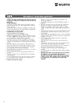 Preview for 6 page of Würth 1952 006 340 Precautions / General Instructions