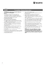 Preview for 8 page of Würth 1952 006 340 Precautions / General Instructions