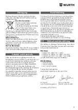 Preview for 9 page of Würth 5700 202 X Operating Instructions Manual