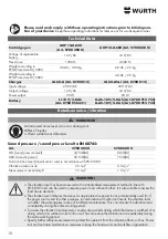 Preview for 10 page of Würth 5700 202 X Operating Instructions Manual