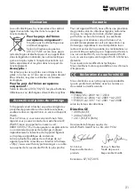 Preview for 21 page of Würth 5700 202 X Operating Instructions Manual