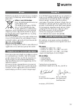 Preview for 33 page of Würth 5700 202 X Operating Instructions Manual