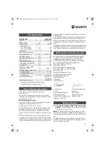 Preview for 9 page of Würth 5700 513 X Translation Of The Original Operating Instructions