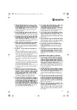 Preview for 15 page of Würth 5700 513 X Translation Of The Original Operating Instructions