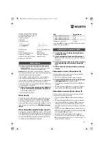 Preview for 18 page of Würth 5700 513 X Translation Of The Original Operating Instructions