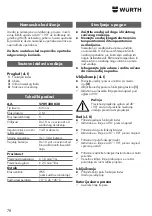 Preview for 78 page of Würth 5709 300 030 Translation Of The Original Operating Instructions