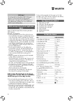 Preview for 8 page of Würth 5952 000 180 Operating Instructions Manual