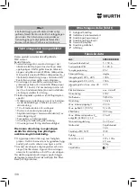 Preview for 138 page of Würth 5952 000 180 Operating Instructions Manual