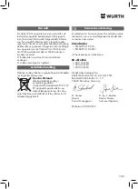 Preview for 103 page of Würth 5952 000 181 Translation Of The Original Operating Instructions