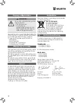 Preview for 92 page of Würth 5952 000 200 Translation Of The Original Operating Instructions