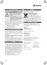 Preview for 180 page of Würth 5952 000 200 Translation Of The Original Operating Instructions