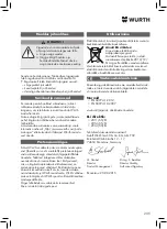 Preview for 235 page of Würth 5952 000 200 Translation Of The Original Operating Instructions