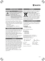 Preview for 279 page of Würth 5952 000 200 Translation Of The Original Operating Instructions