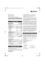 Предварительный просмотр 114 страницы Würth ASS 18-A EC Combi Translation Of The Original Operating Instructions