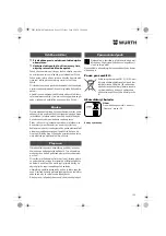 Предварительный просмотр 125 страницы Würth ASS 18-A EC Combi Translation Of The Original Operating Instructions