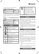 Предварительный просмотр 274 страницы Würth AWS 18-115 P COMPACT Translation Of The Original Operating Instructions